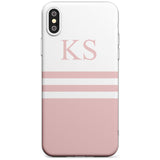 Minimal Pink Stripes & Initials iPhone Case  Slim Case Custom Phone Case - Case Warehouse