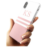 Minimal Pink Stripes & Initials iPhone Case   Custom Phone Case - Case Warehouse