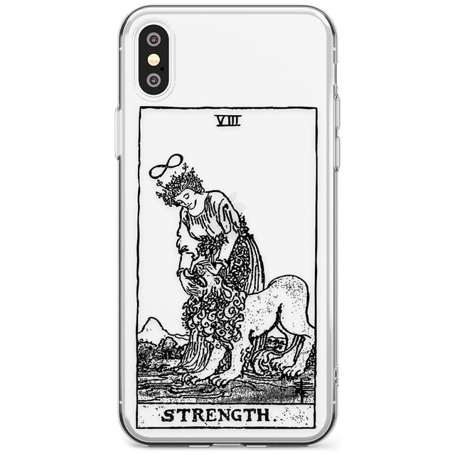 Strength Tarot Card - Transparent Black Impact Phone Case for iPhone X XS Max XR