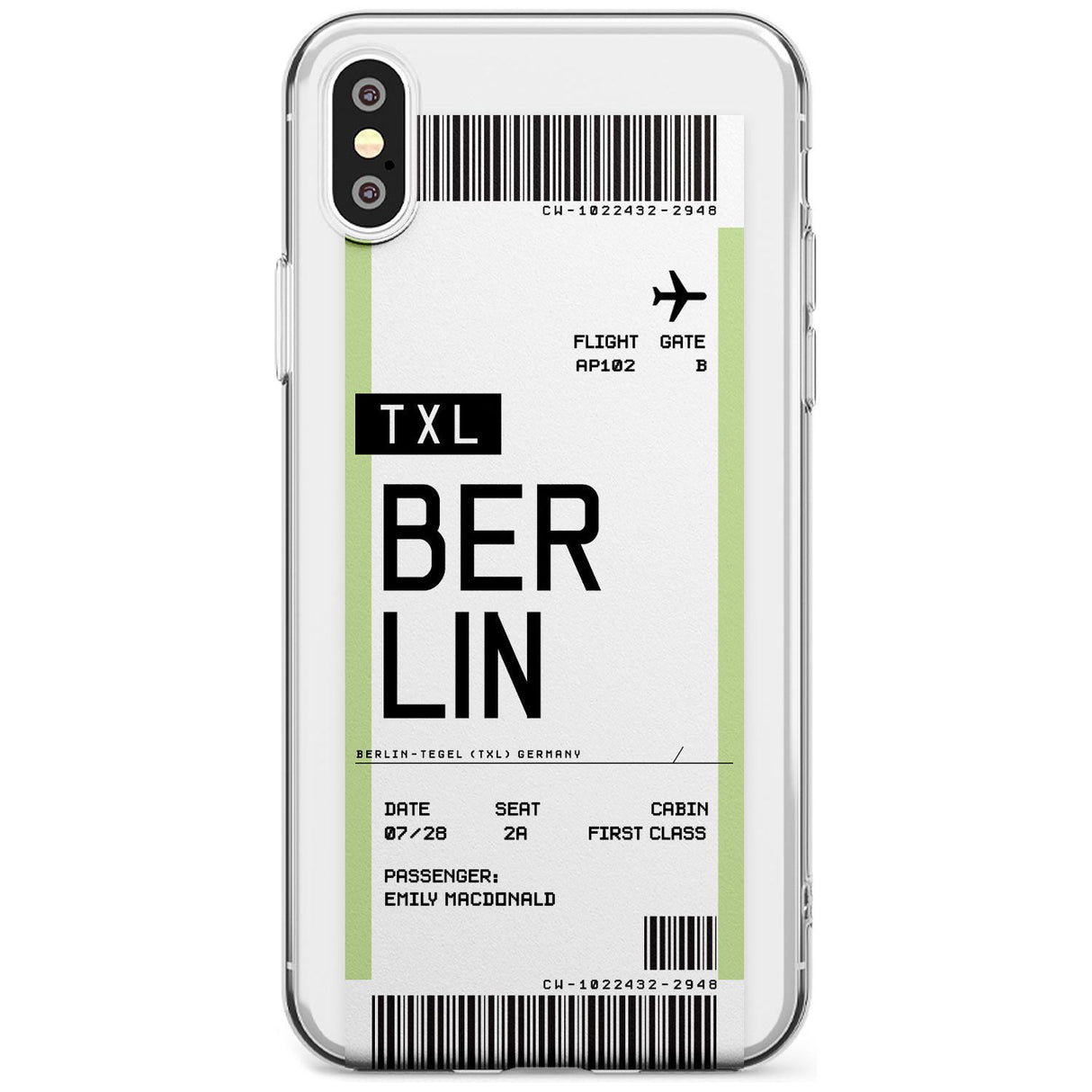 Berlin Boarding Pass iPhone Case  Slim Case Custom Phone Case - Case Warehouse