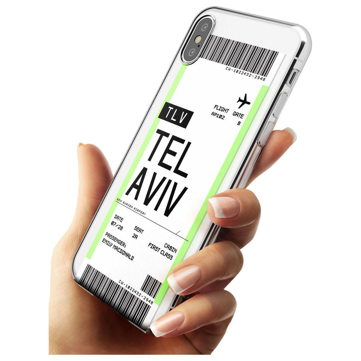 Tel Aviv Boarding Pass iPhone Case   Custom Phone Case - Case Warehouse