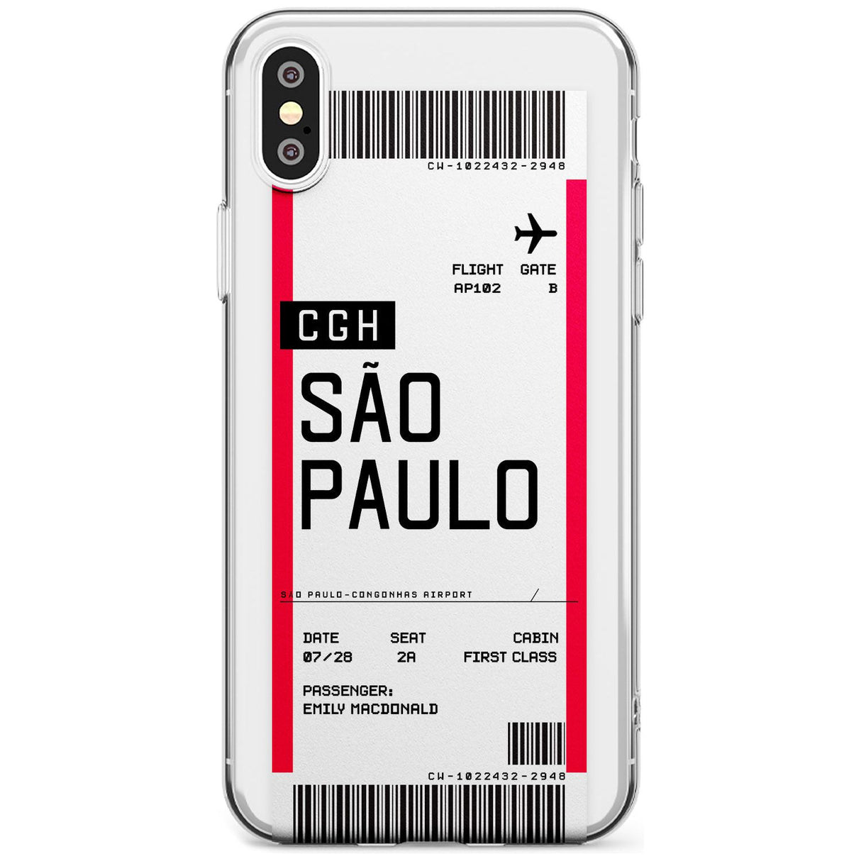 São Paulo Boarding Pass iPhone Case  Slim Case Custom Phone Case - Case Warehouse