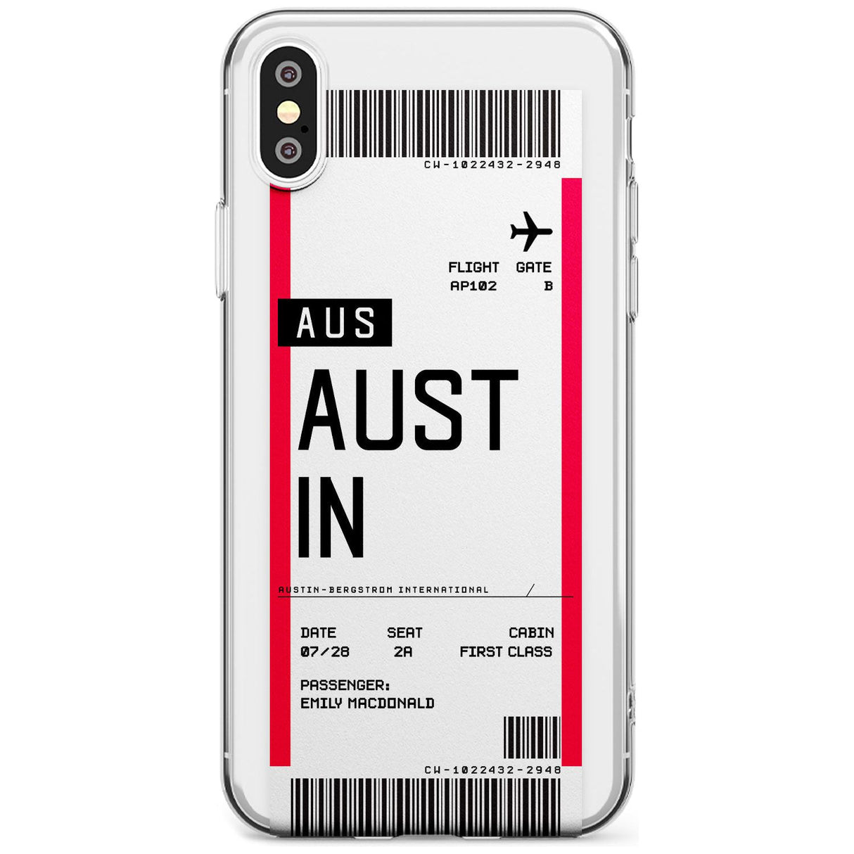 Austin Boarding Pass iPhone Case  Slim Case Custom Phone Case - Case Warehouse