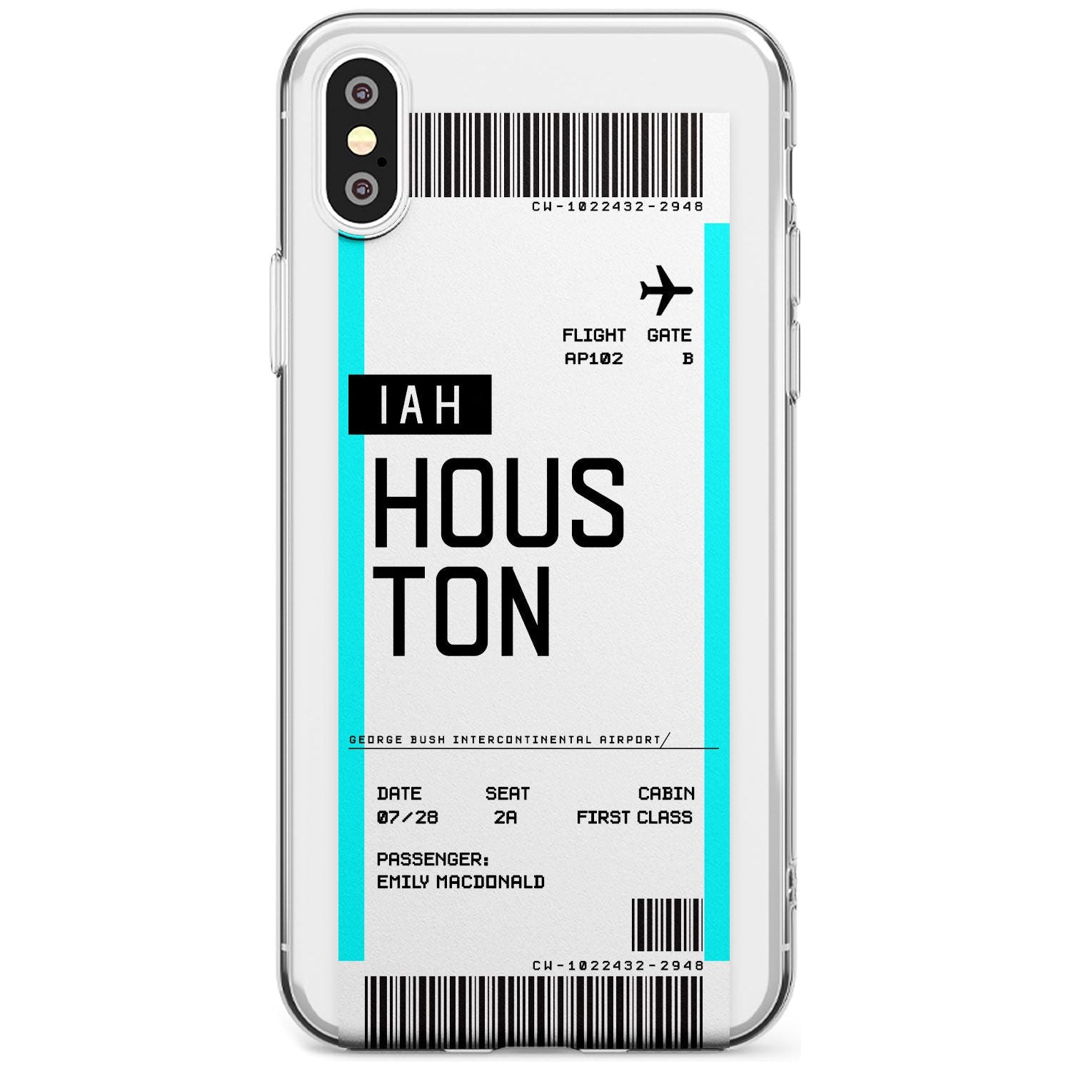 Houston Boarding Pass iPhone Case  Slim Case Custom Phone Case - Case Warehouse