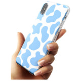 Blue and White Cow Print Slim TPU Phone Blanc Space X XS Max XR