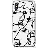 Continuous Line Faces: Black on Clear Black Impact Phone Case for iPhone X XS Max XR