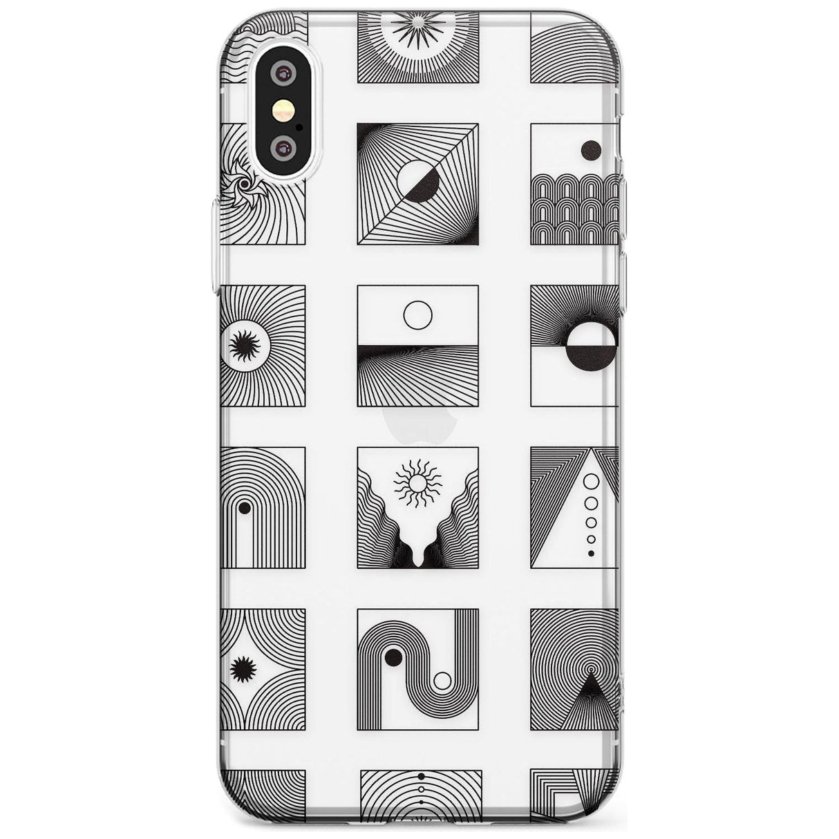 Abstract Lines: Mixed Pattern #2 Black Impact Phone Case for iPhone X XS Max XR