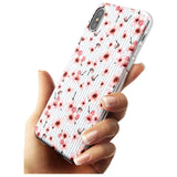 Cherry Blossoms on Blue Stripes Pattern Slim TPU Phone Case Warehouse X XS Max XR