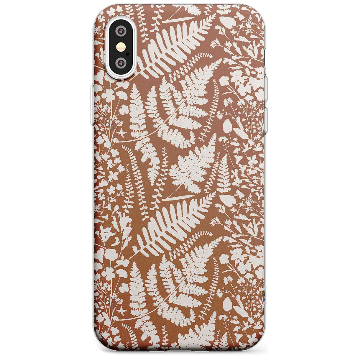 Wildflowers and Ferns on Terracotta Slim TPU Phone Case Warehouse X XS Max XR