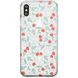 Red Berries Transparent Floral Slim TPU Phone Case Warehouse X XS Max XR