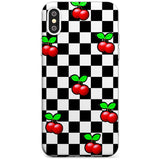 Checkered Cherry Slim TPU Phone Blanc Space X XS Max XR