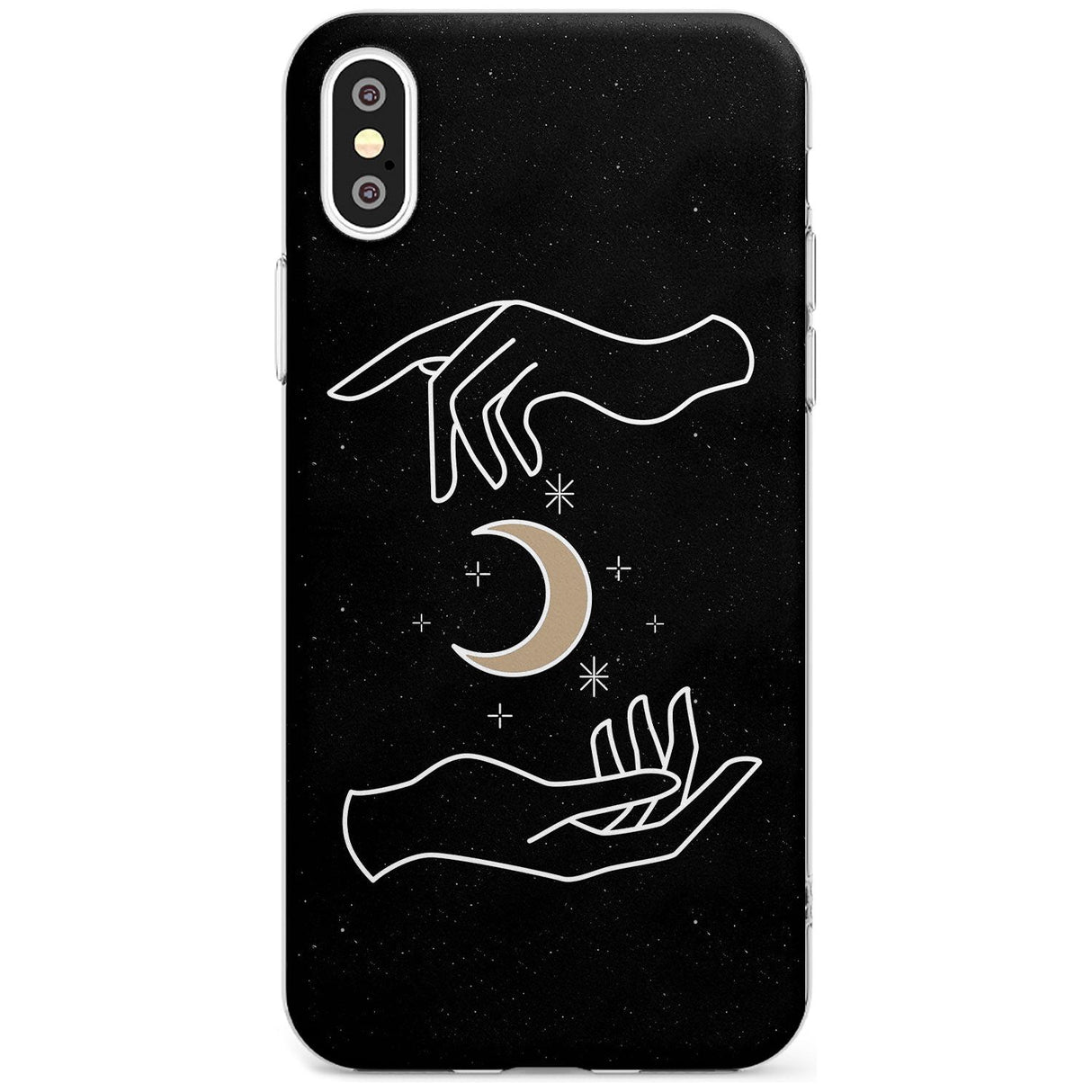 Hands Surrounding Moon Black Impact Phone Case for iPhone X XS Max XR