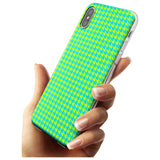 Neon Lime & Turquoise Houndstooth Pattern Slim TPU Phone Case Warehouse X XS Max XR