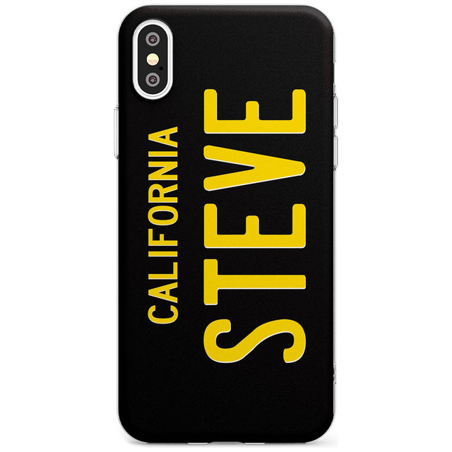 Vintage California License Plate Black Impact Phone Case for iPhone X XS Max XR