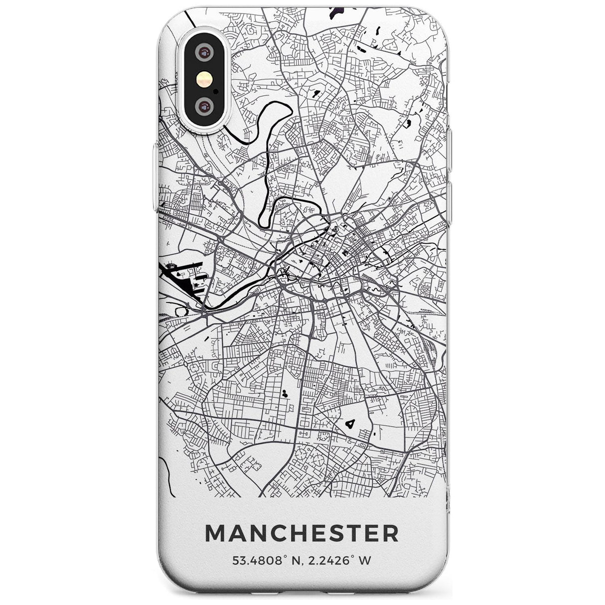 Map of Manchester, England Slim TPU Phone Case Warehouse X XS Max XR