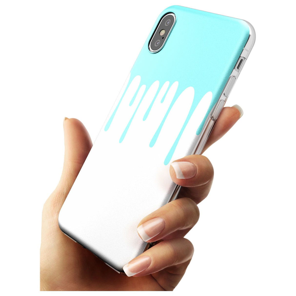 Melted Effect: Teal & White iPhone Case Slim TPU Phone Case Warehouse X XS Max XR