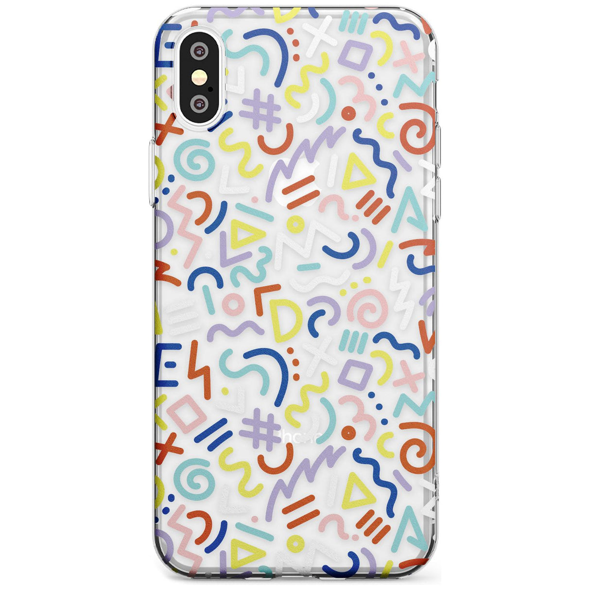 Colourful Mixed Shapes Retro Pattern Design Slim TPU Phone Case Warehouse X XS Max XR