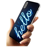 "Hello" Blue Cursive Neon Sign Slim TPU Phone Case Warehouse X XS Max XR