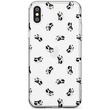 Tiny Panda Pattern Black Impact Phone Case for iPhone X XS Max XR