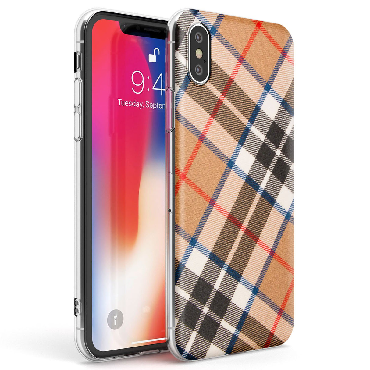 Haymarket Check Phone Case iPhone X / iPhone XS / Clear Case,iPhone XR / Clear Case,iPhone XS MAX / Clear Case Blanc Space