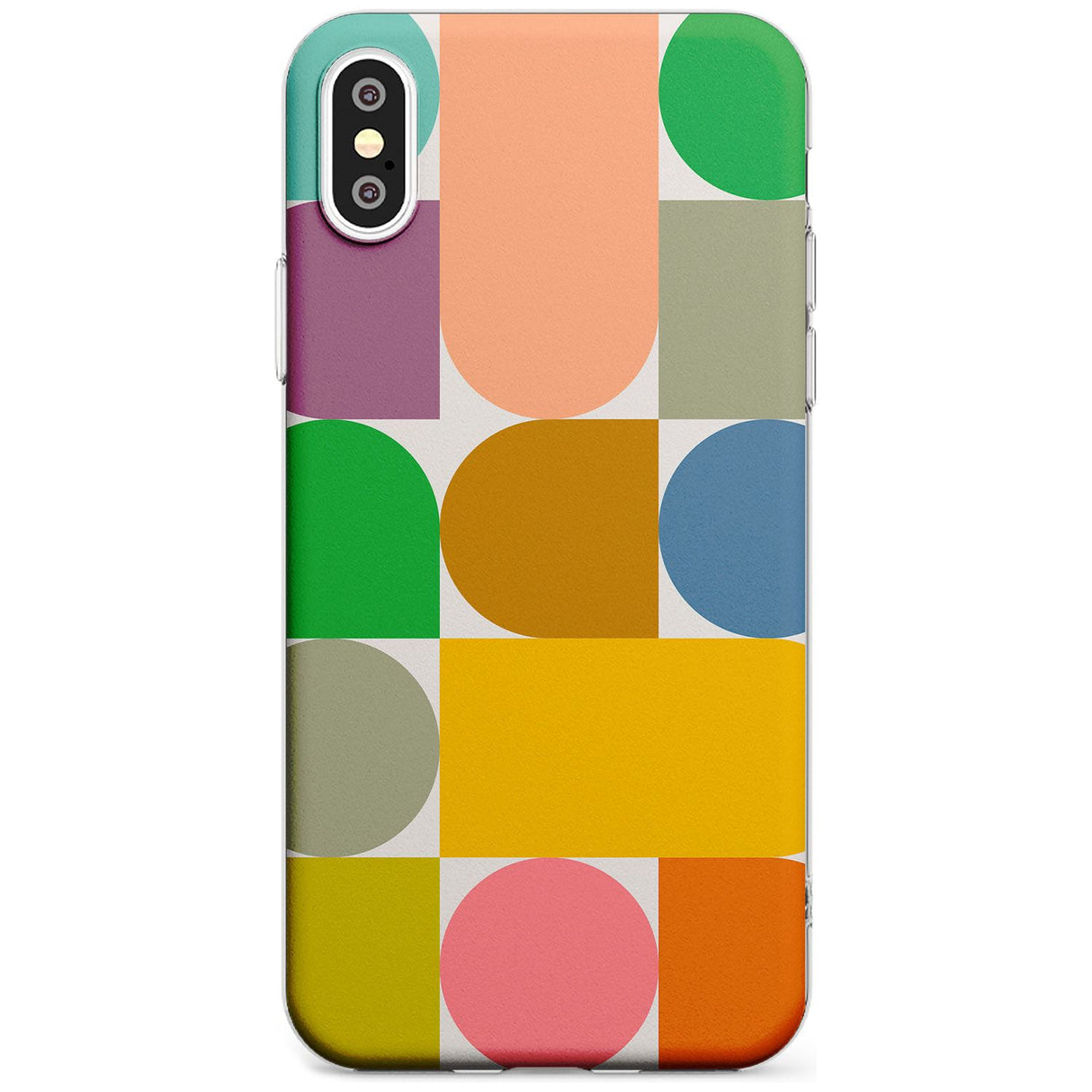 Abstract Retro Shapes: Rainbow Mix Black Impact Phone Case for iPhone X XS Max XR