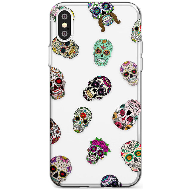 Mixed Sugar Skull Pattern Slim TPU Phone Blanc Space X XS Max XR