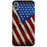 Distressed US Flag Slim TPU Phone Blanc Space X XS Max XR