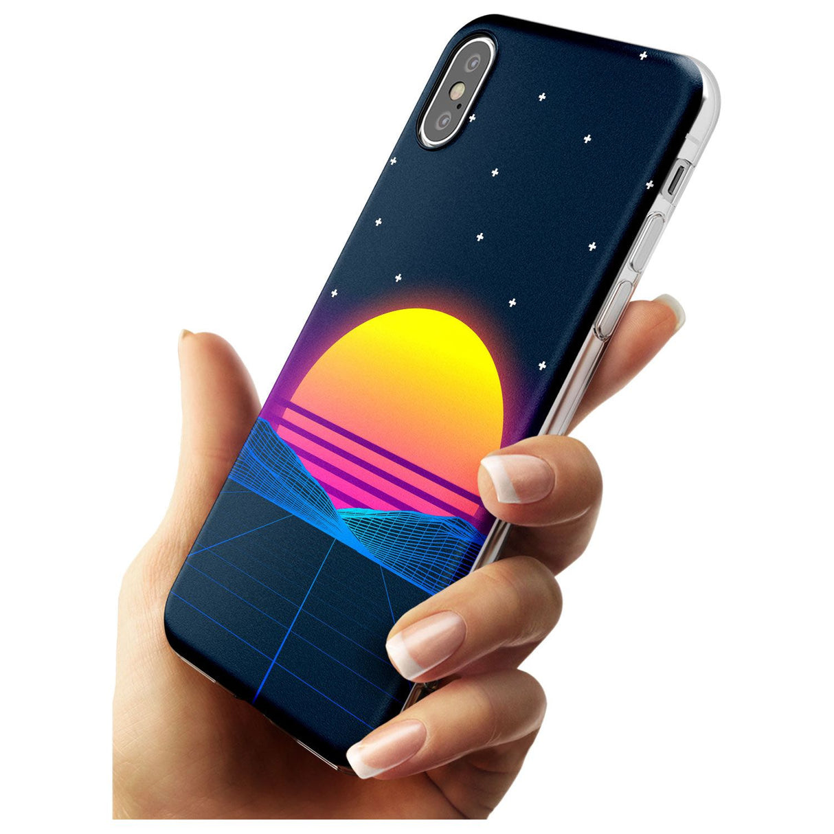 Retro Sunset Vaporwave Slim TPU Phone Blanc Space X XS Max XR