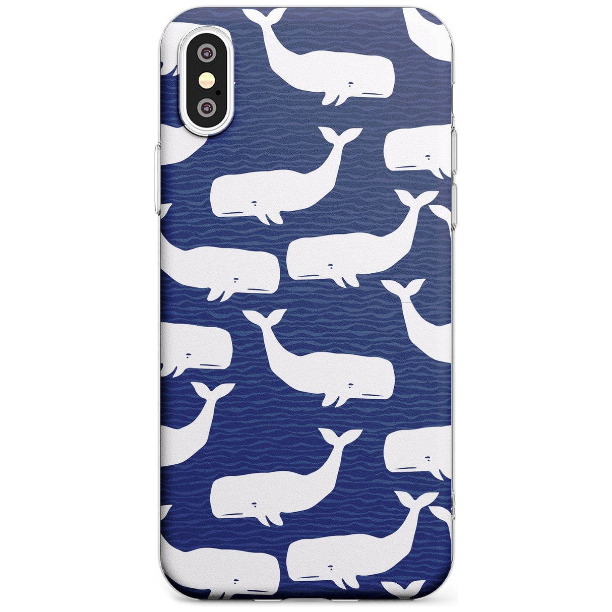 Cute Whales  Black Impact Phone Case for iPhone X XS Max XR